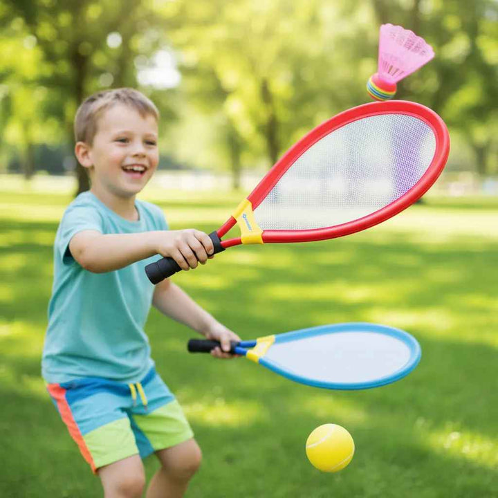 Set De Raquetas Grande De Tenis Y Bádminton