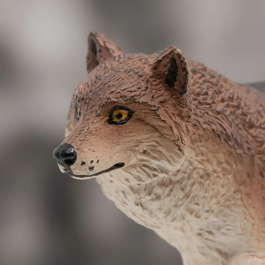 Figura Coleccionable Lobo Pintada A Mano Papo