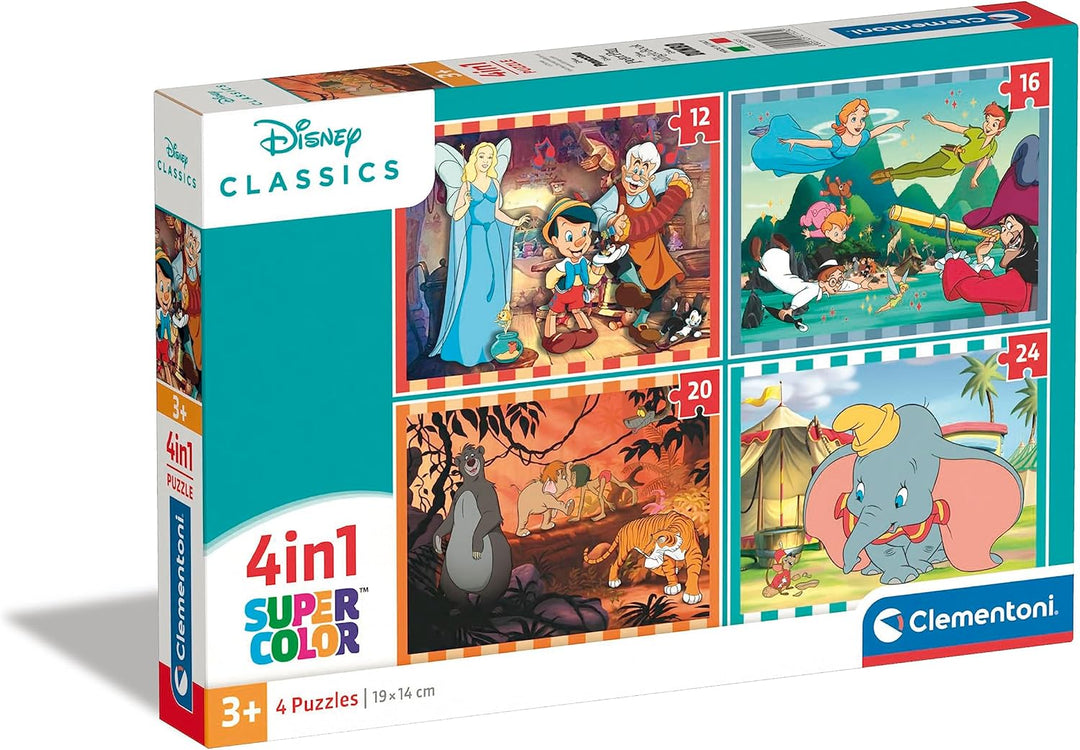 Rompecabezas 4 En 1 Clásicos Disney Para Niños