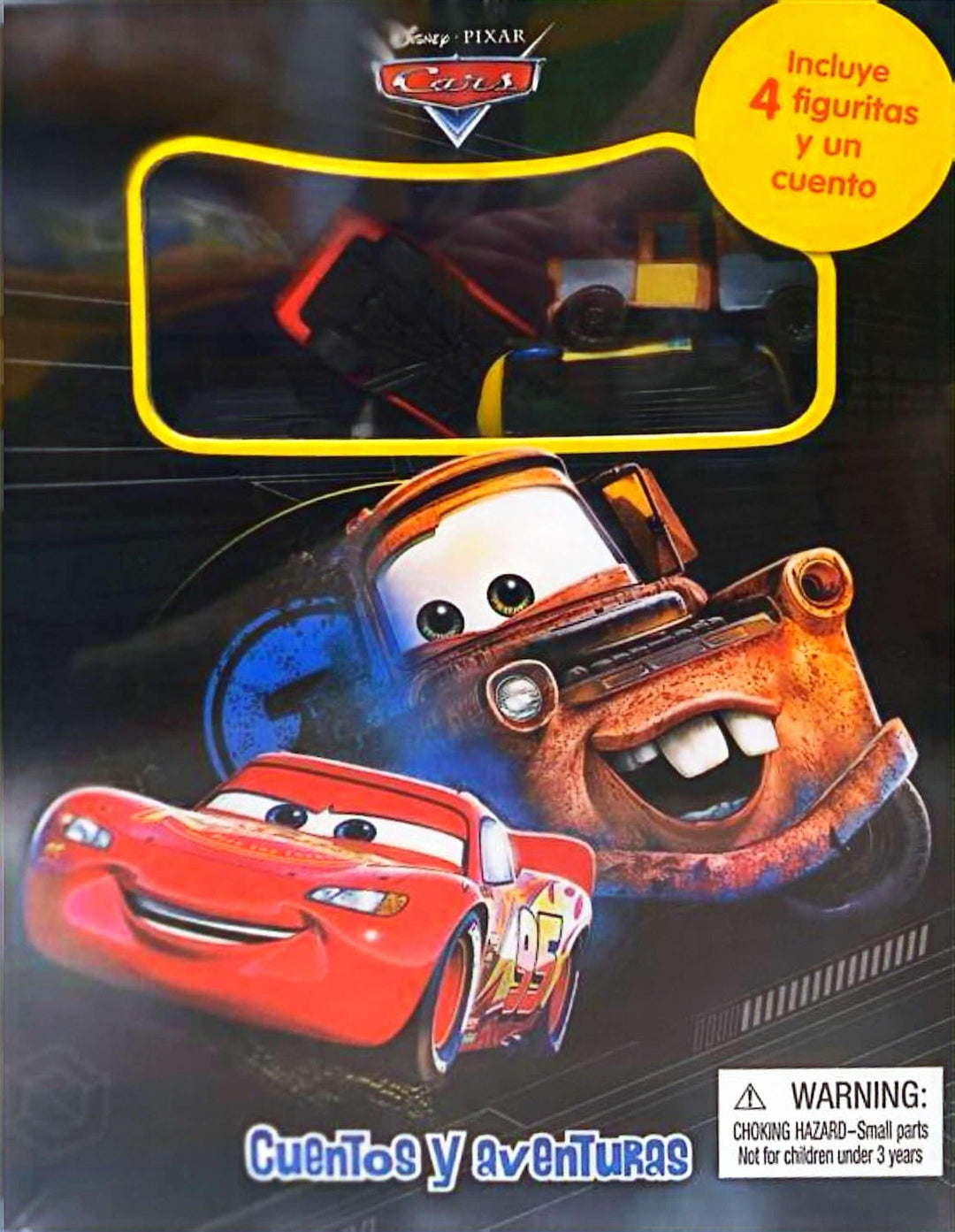 Libro Infantil Cuento Cars Con 4 Figuras Niños