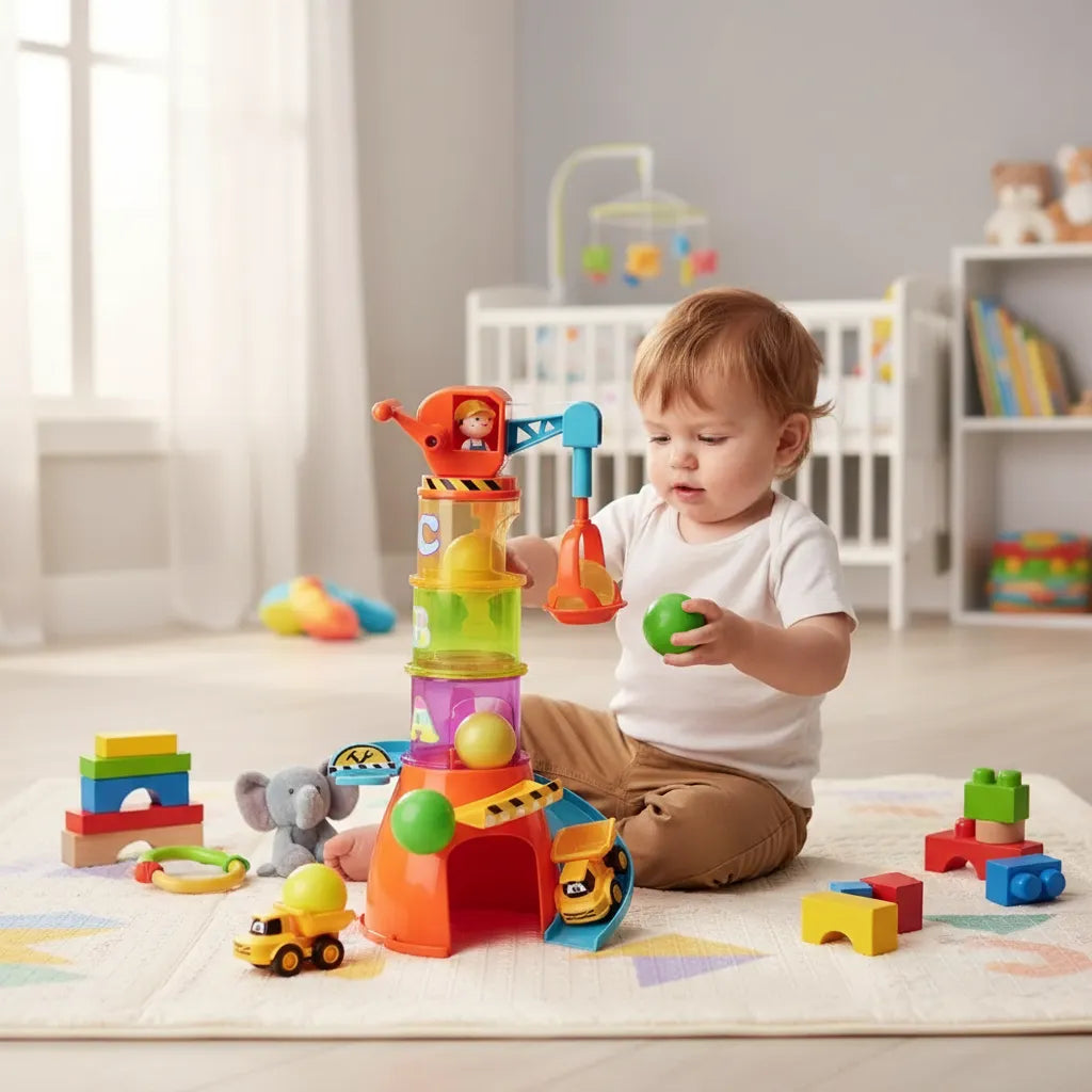 Juego Interactivo 5 En 1 Grúa Apilable De Colores