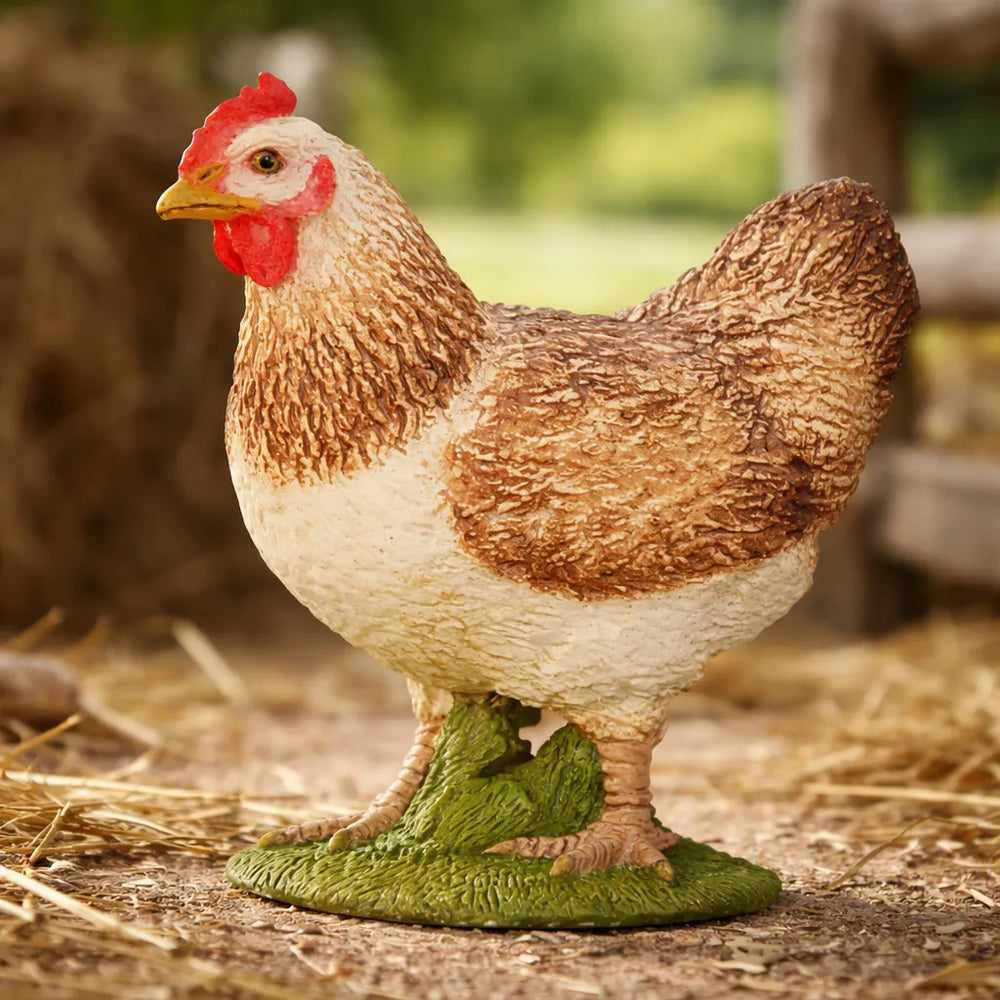 Figura Coleccionable Gallina Roja Pitado A Mano Papo Niños