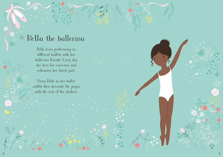Libro Pequeñas Bailarina Con Stickers Para Vestir Para Niños