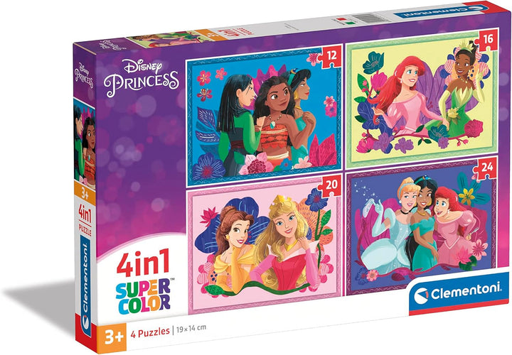 Rompecabezas 4 En 1 Princesas Para Niños