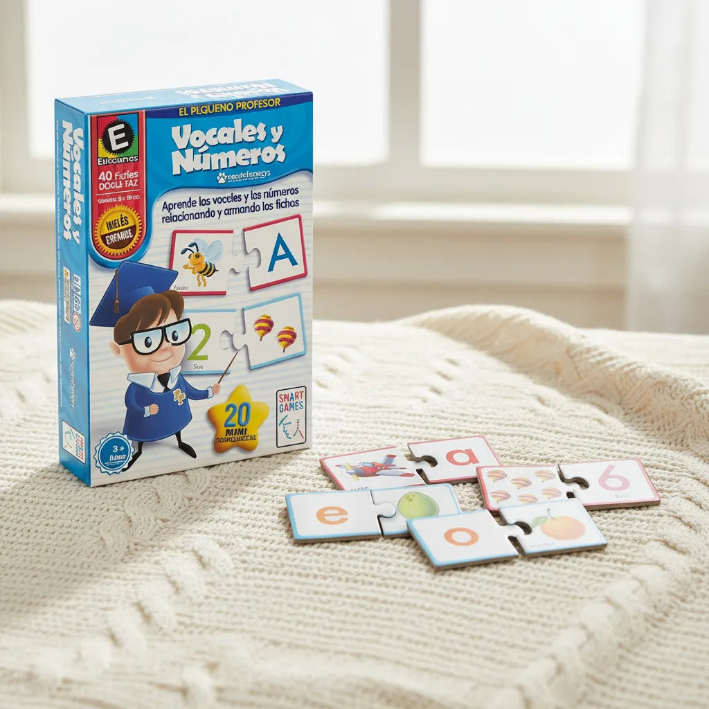 Juego Didactico Vocales y Numeros Ronda Rompecabezas