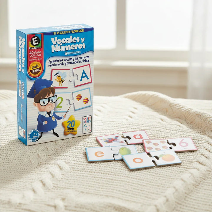 Juego Didactico Vocales y Numeros Ronda Rompecabezas