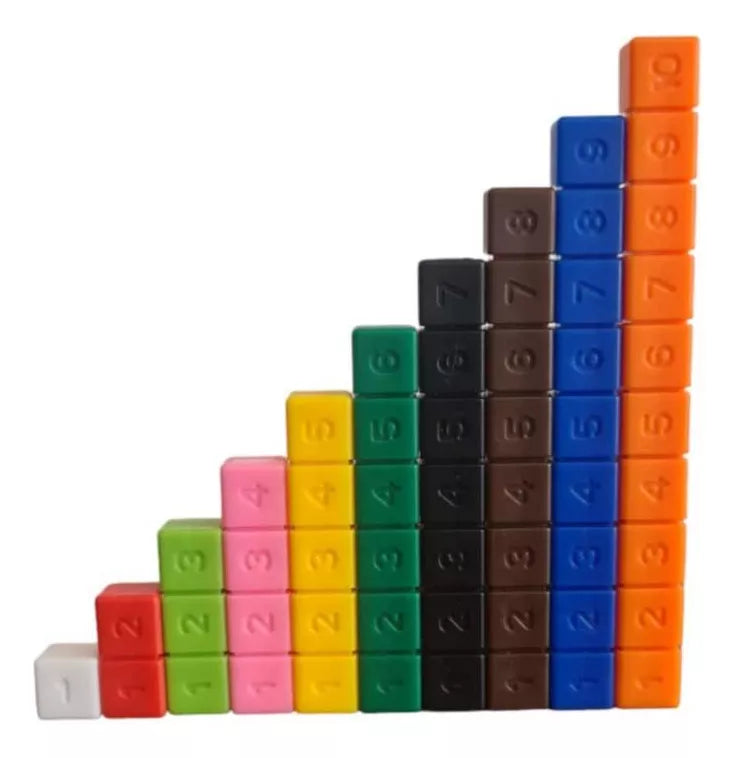 Set Didáctico Regletas Numéricas 100 piezas Para Niños