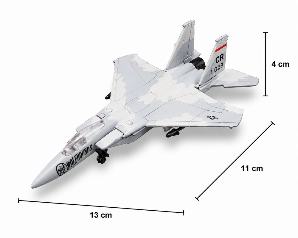 Avión Coleccionable A Escala F-15 Eagle Gris Para Niños