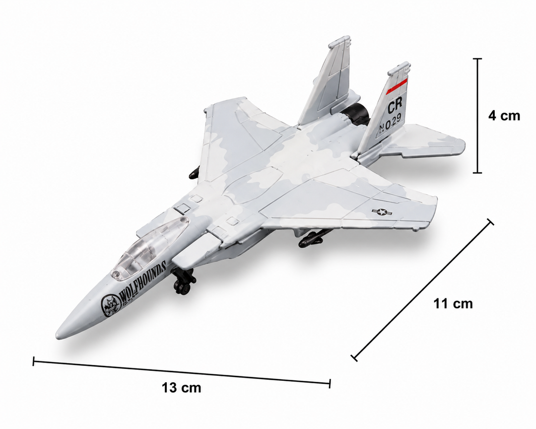 Avión Coleccionable A Escala F-15 Eagle Gris Para Niños