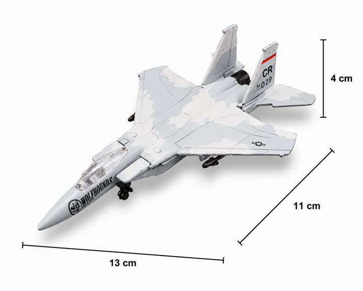 Avión Coleccionable A Escala F-15 Eagle Gris Para Niños