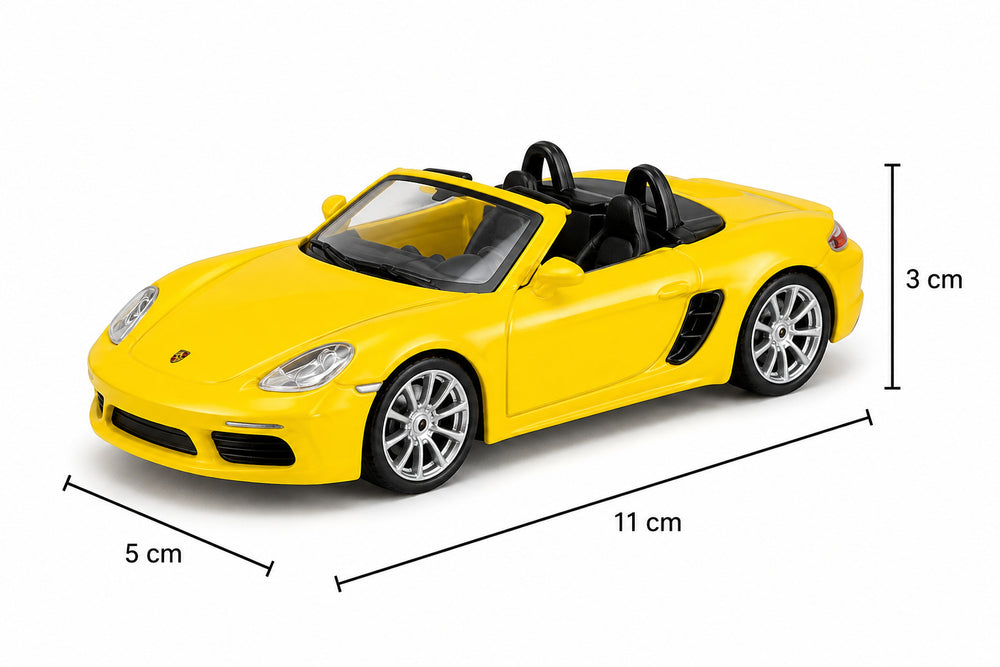 Carro A Escala 1/36 Coleccionable Porshe 718 Boxter Amarillo