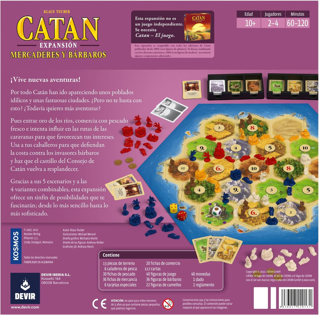 Juego Expansión Catan Mercaderes Y Barbaros Adultos