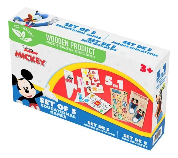 Juego Didáctico Set De 5 Juegos Educativos De Madera Niños