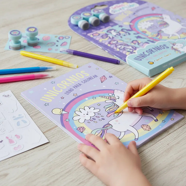 Set Creatividad unicornios Con Sellos Para Niños