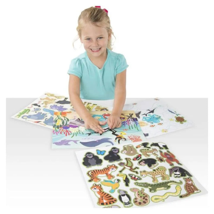 Libro Stickers Reutilizables Animales Para Niños