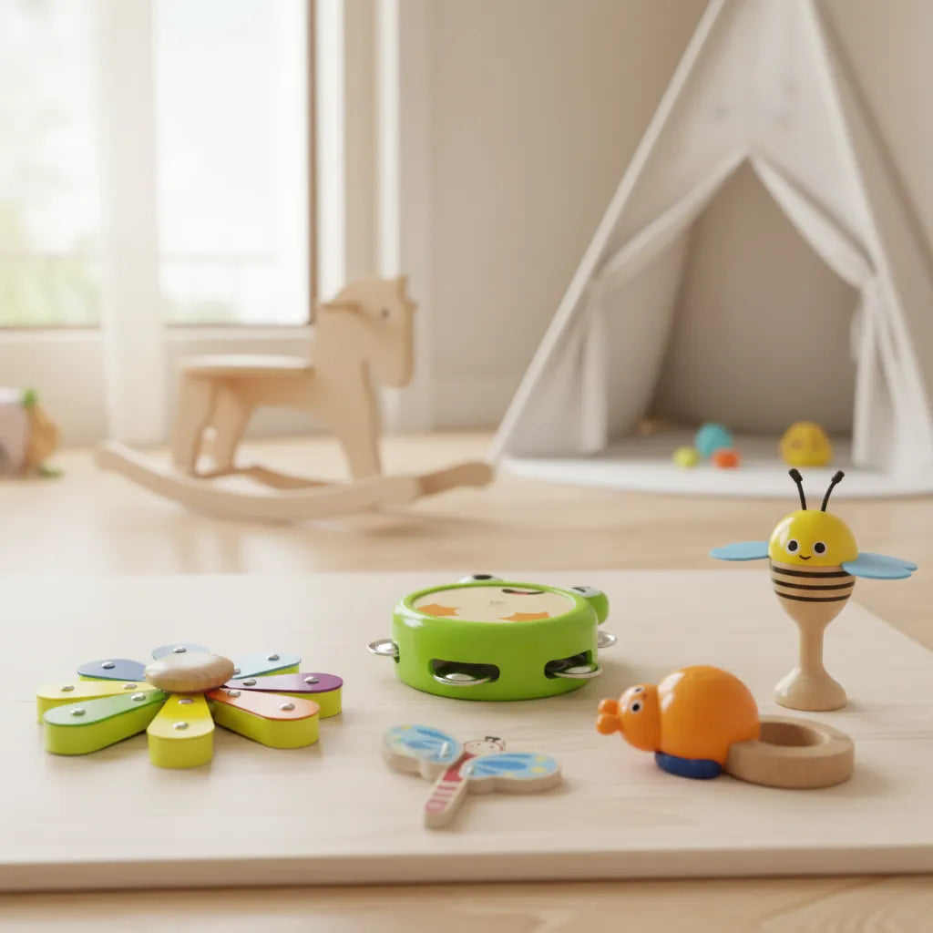 Juego Set Musical 5 En 1 En Madera Para Niños