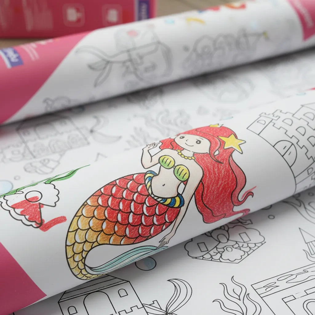 Rollo Para Colorear Diseño Sirenas Para Niños