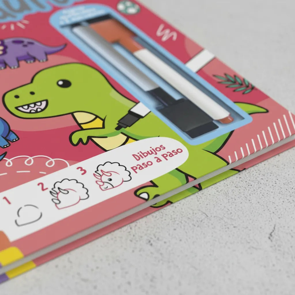 Libro Borrable Aprende A Dibujar Dinosaurios Para Niños