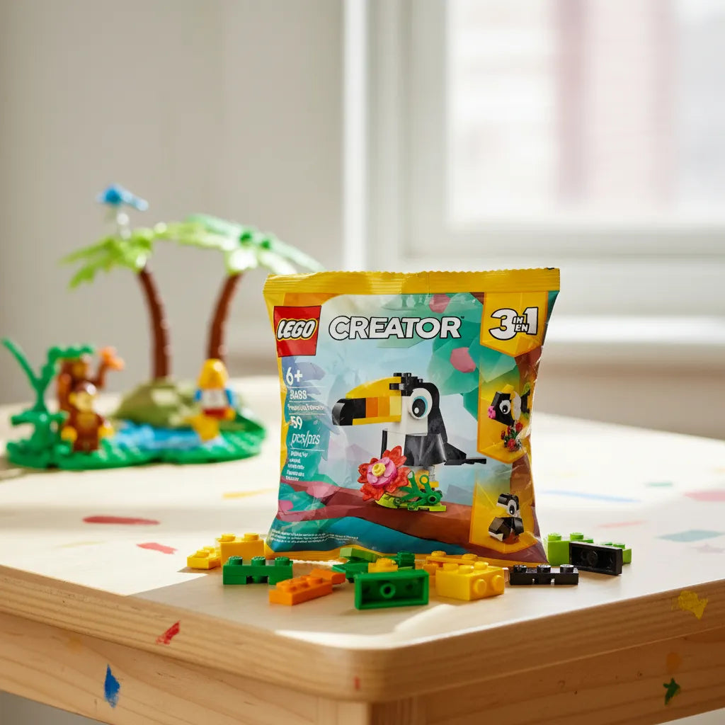 Lego 3 En 1 Tucán Tropical 59 Piezas Para Niños