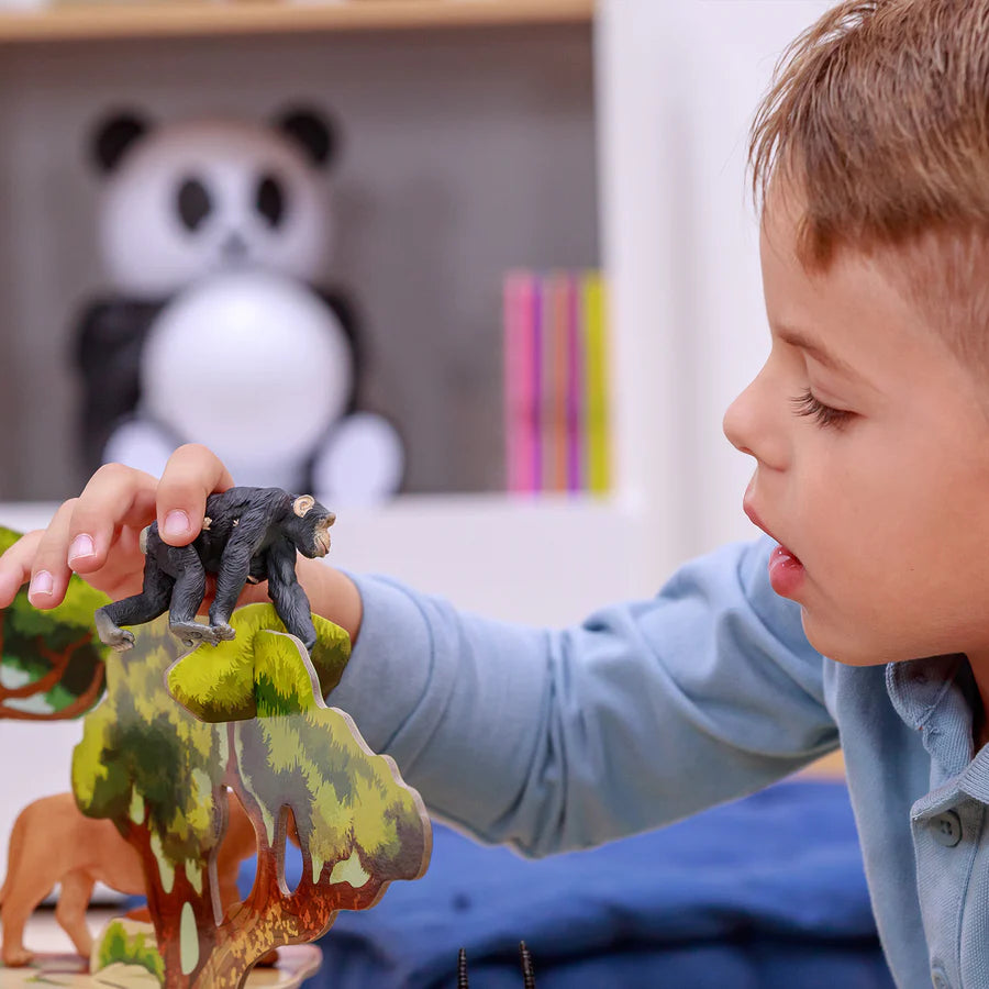 Figura Coleccionable Chimpancé Con Bebe Papo Para Niños