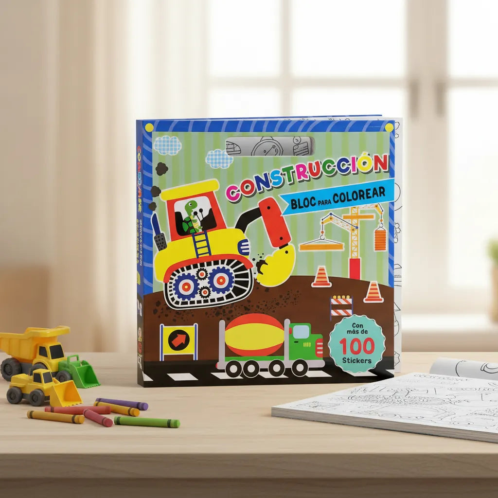 Libro para Colorear Construcción 100 Pegatinas