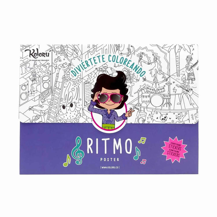 Poster Para Colorear Del ritmo Para Niños niñas