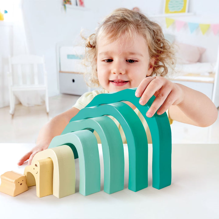 Juego Didáctico Bloques Apilables Oso Madera Para Niños