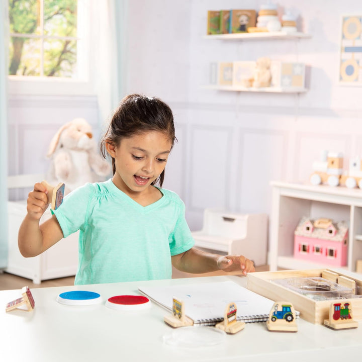 Set De Sellos De Madera Vehículos Para Niños