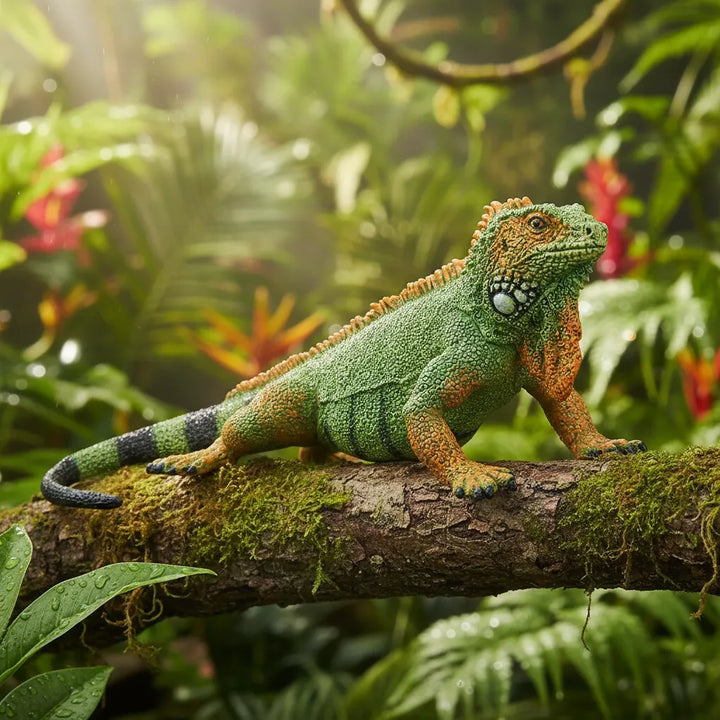 Figura Coleccionable Iguana Pintada A Mano Papo