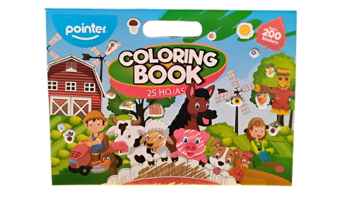 Libro Colorear Con 200 Stickers Granja Niños