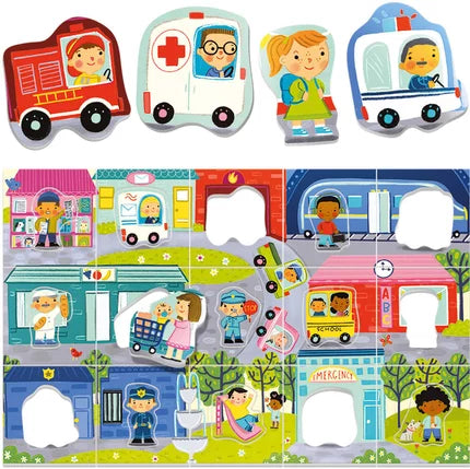 Rompecabezas Motricidad Play City Para Niños