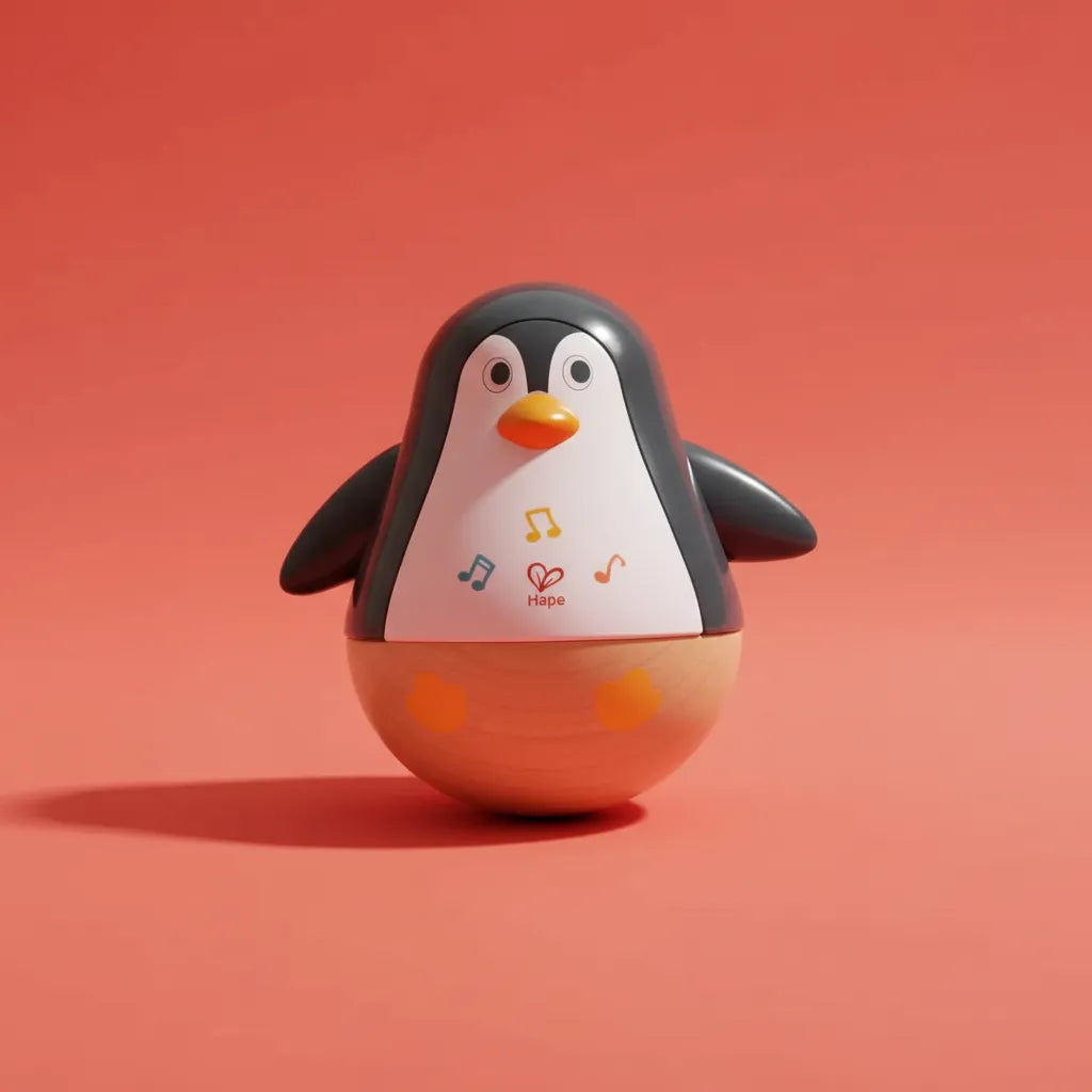 Juego Pingüino Sonajeros Musical Hape 3 Piezas Para Niños