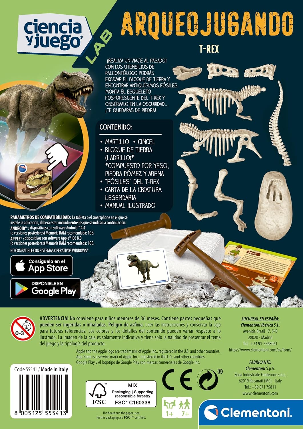 Juego Didáctico T-rex Fosforescente Niños