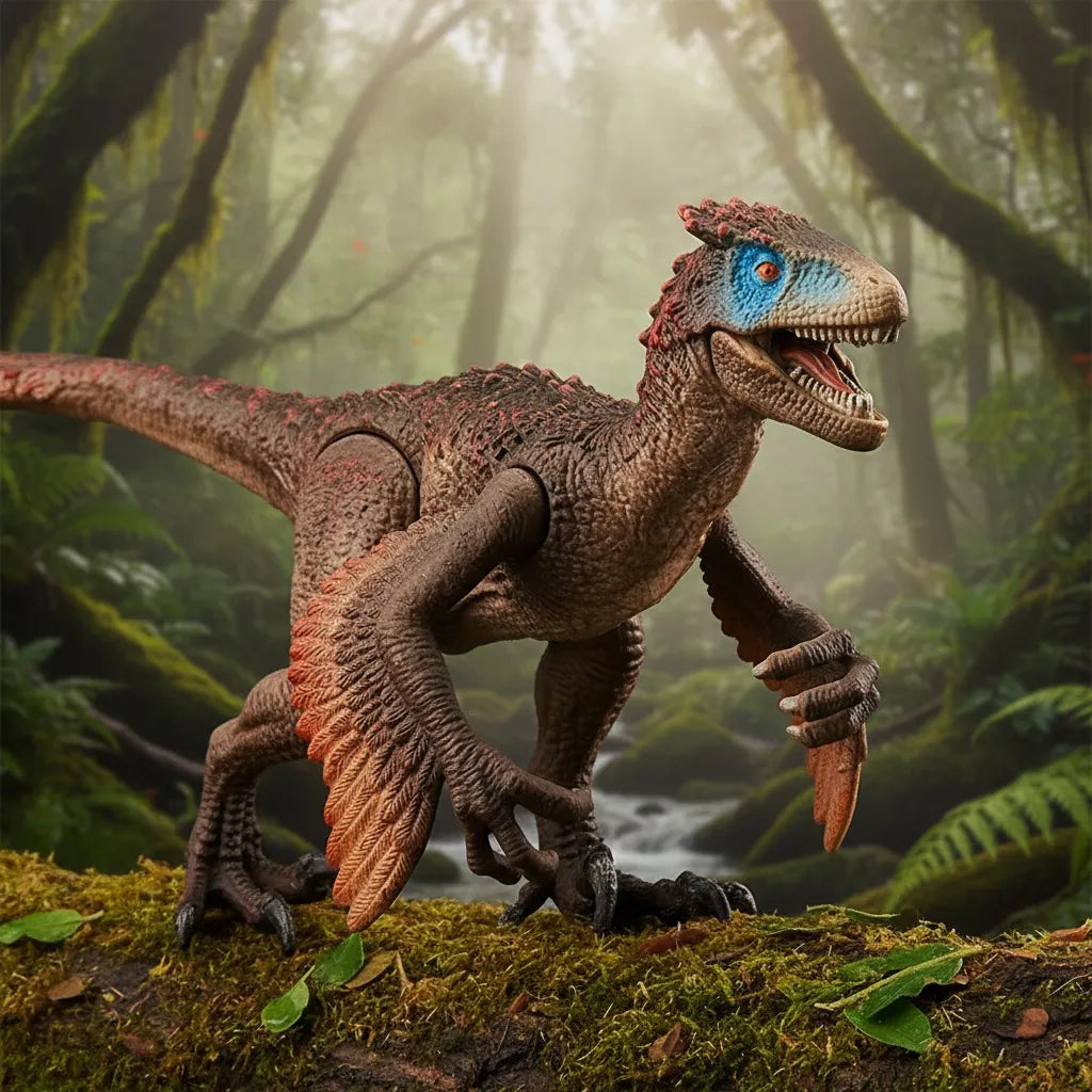 Figura Dinosaurios Utahraptor Pintado A Mano