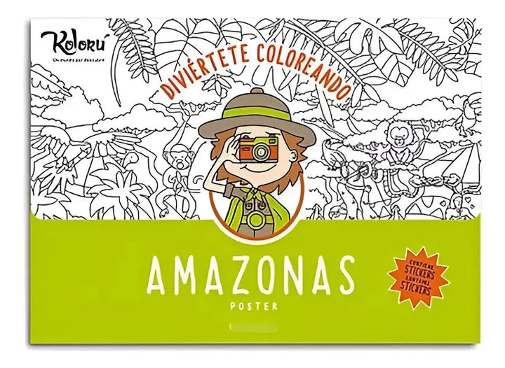 Póster para colorear Amazonas + stickers
