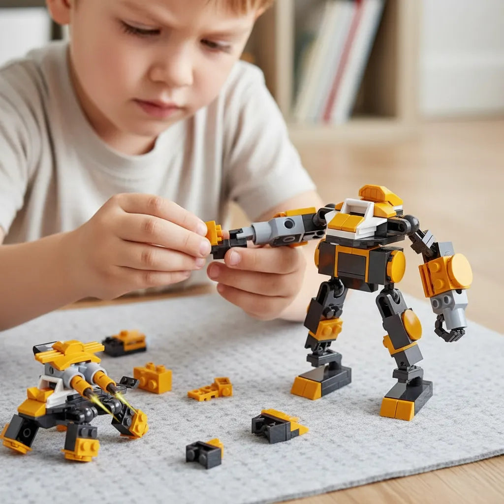 Juego Bloques Robot Titan2 En 1 Para Niños