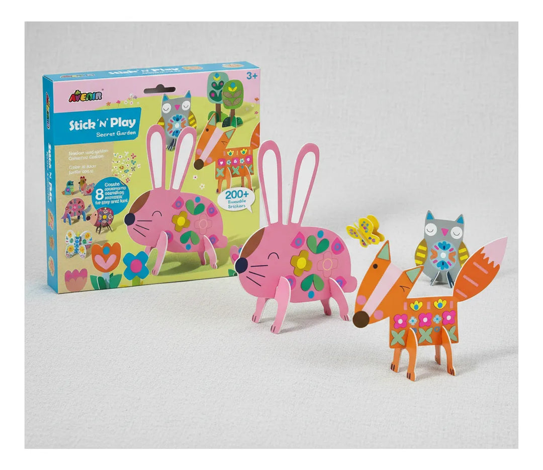 Set De Arte Y Manualidades Animales Del Jardin Con Stickers