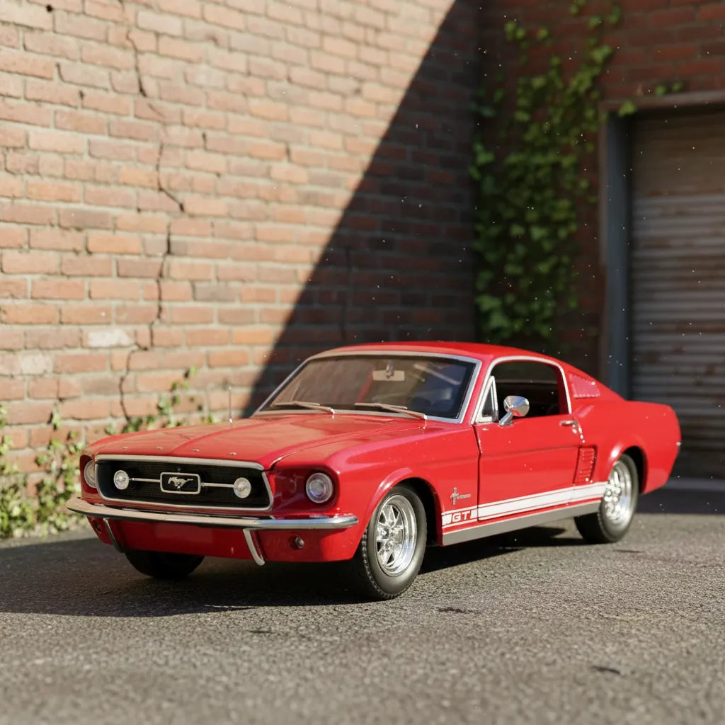 Carro Coleccionable Escala 1:24 Se 1967 Ford Mustang Gt Rojo