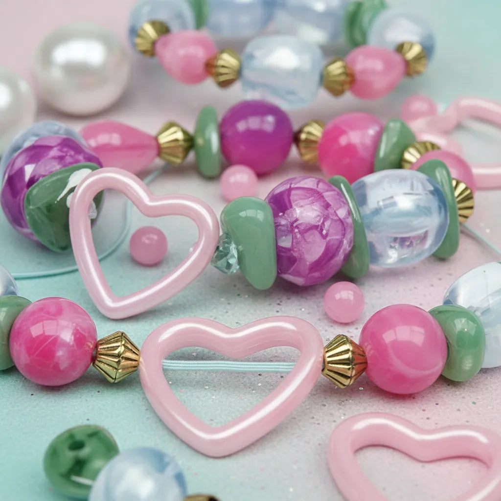 Set Hacer Pulseras Perlas Brillantes Juguetes Niñas