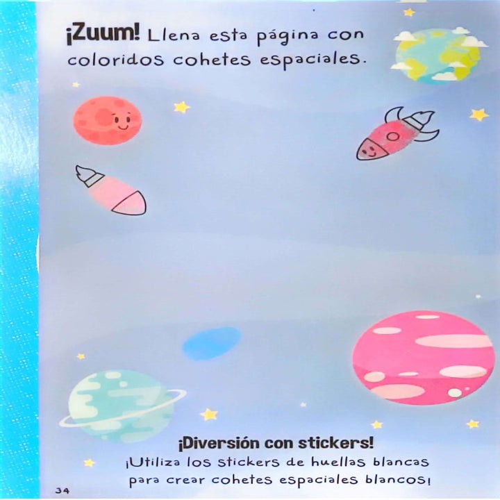Libro Infantil Transporte Pinta Con Huellas Niños