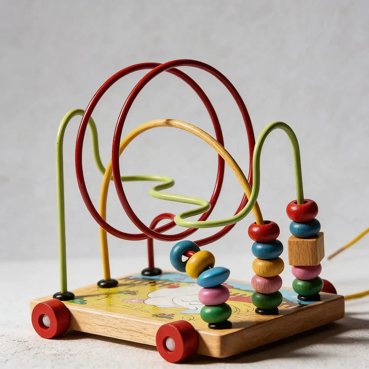 Juguete De Arrastre Con Laberinto Y Ábaco De Madera Niños