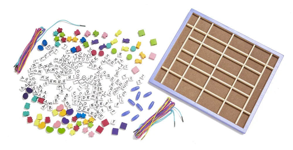 Set De Cuentas Para Ensartar Madera niños