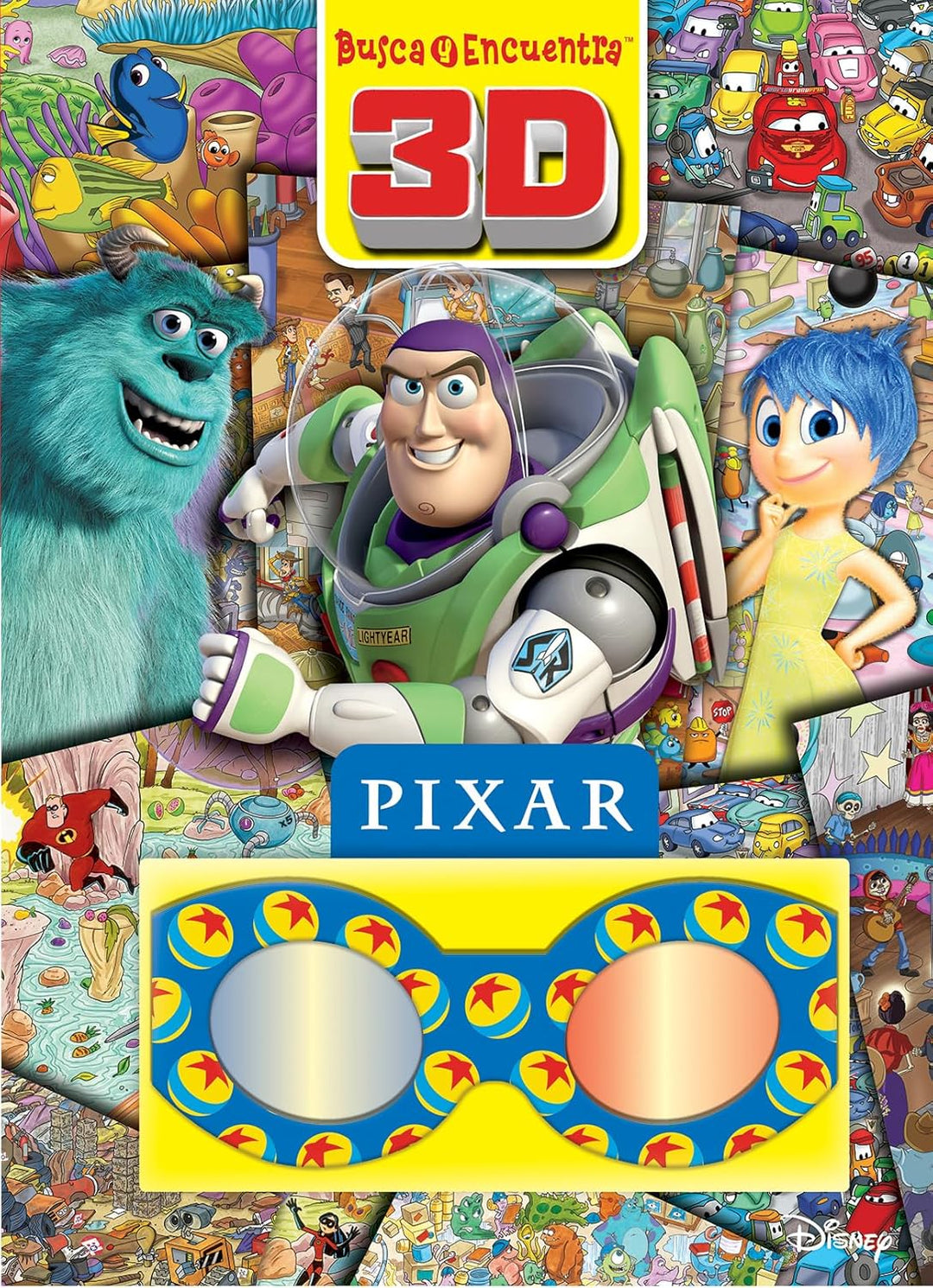 Libro Didáctico Busca Y Encuentra Disney Pixar 3d Para Niños