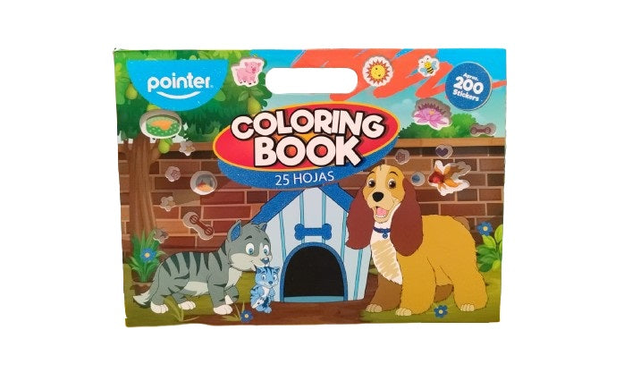 Libro Colorear Con 200 Stickers Mascota Niños