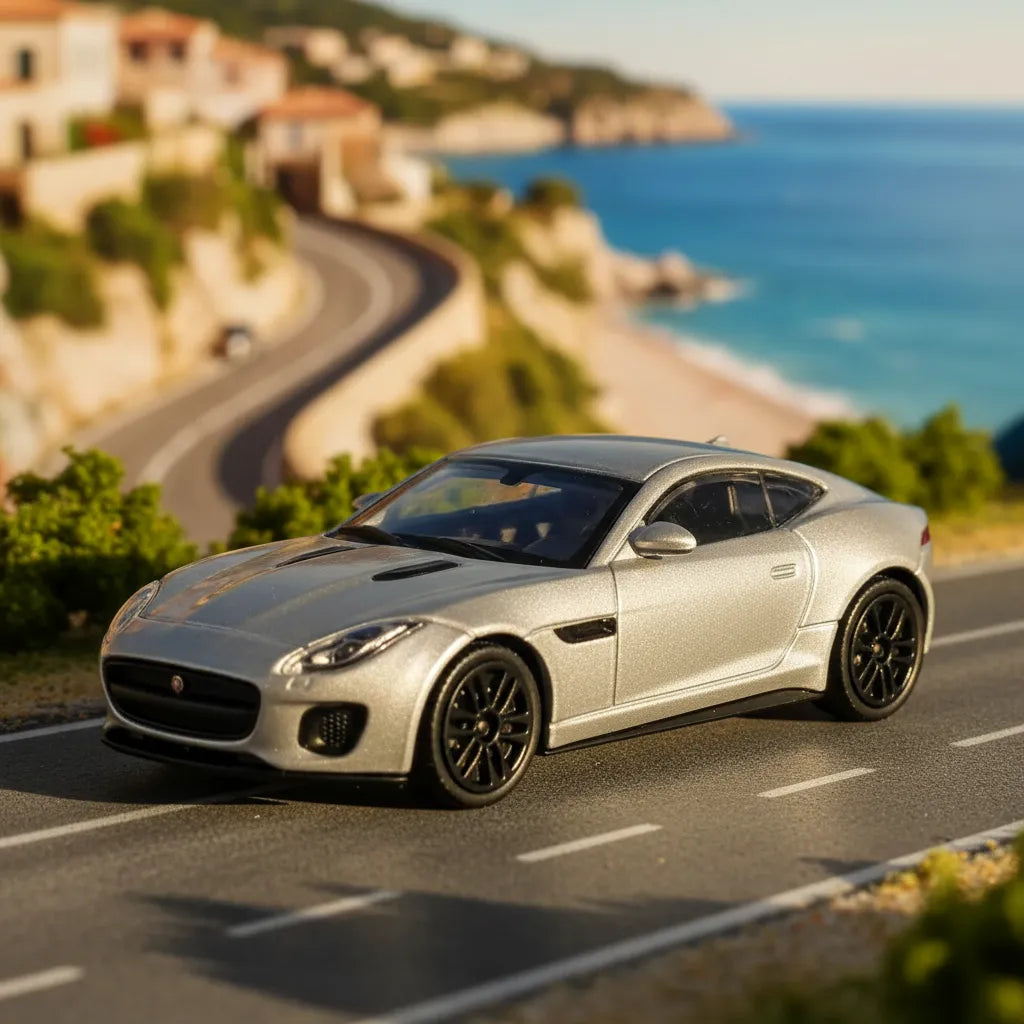 Carro A Escala 1/43 Jaguar F-type Coupe Plateado
