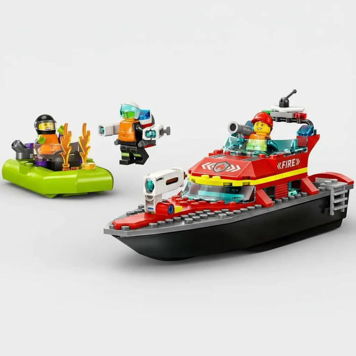 Juguete Lego Lancha De Rescate Contra Incendios 144 Piezas