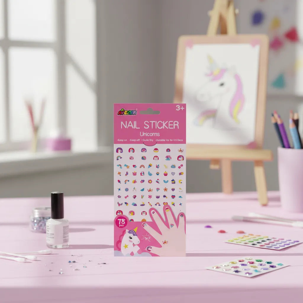 Set De Arte De Stickers Para Uñas Unicornios