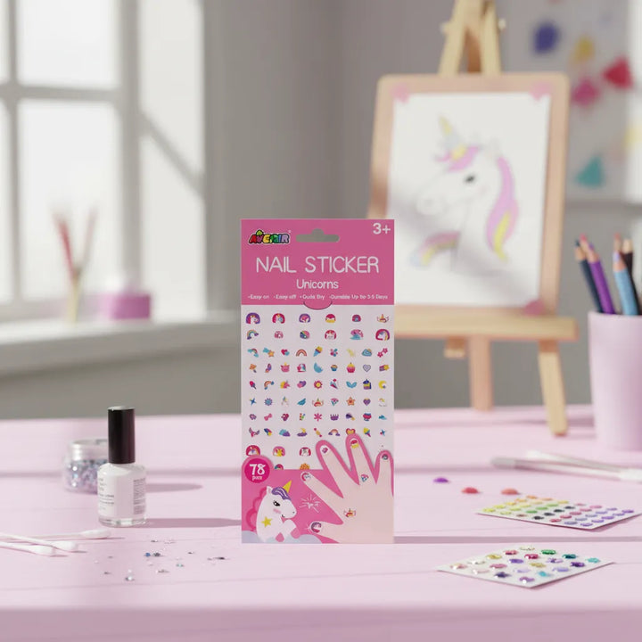 Set De Arte De Stickers Para Uñas Unicornios