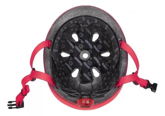 Casco Para Niños Con Luces Ajustable Rojo