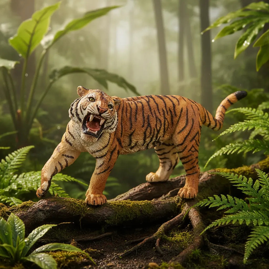 Figura De Colección Tigre Pintado A Mano Papo Para Niños